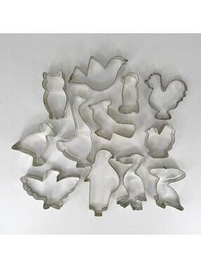 Cookie Cutter Lot of 12 Birds Owl Raven Goose Penguin Cardinal Eagle Toucan Dove